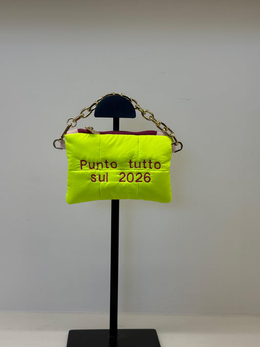 Mini Pochette Fluo Yellow “Punto tutto sul 2026”