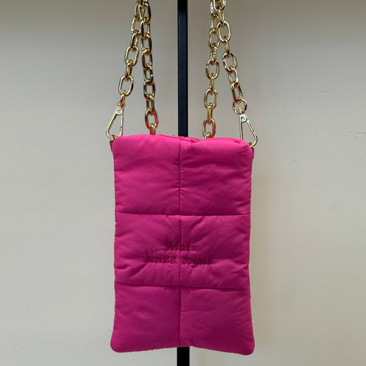 Portacellulare Nylon Fuxia “Mai senza sogni”