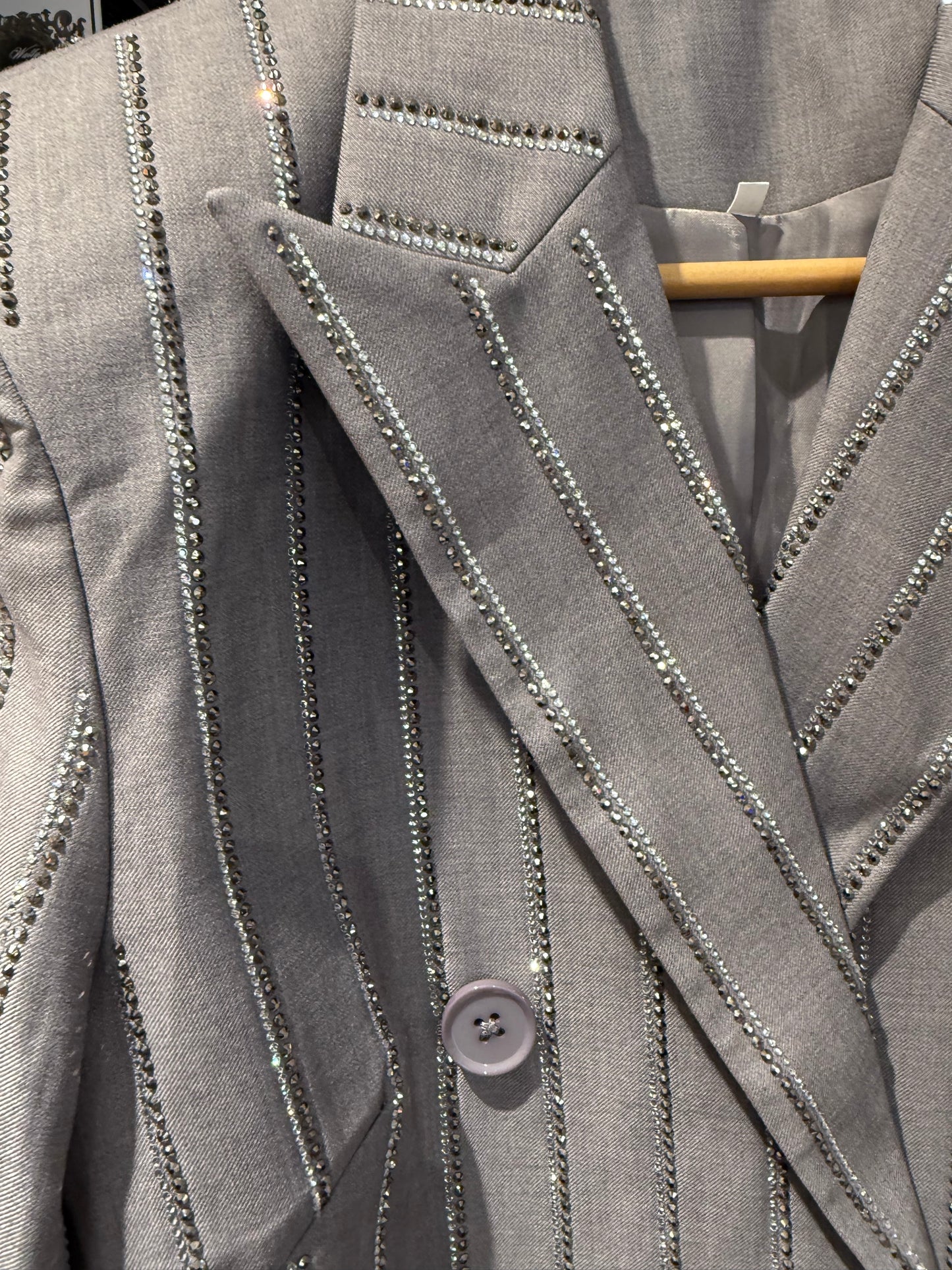 Giacca gessata strass